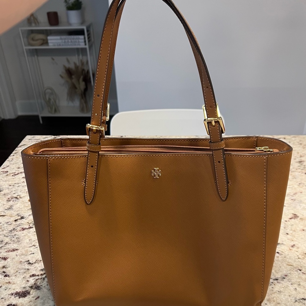 Tory Burch Brown Leather Tote Bag